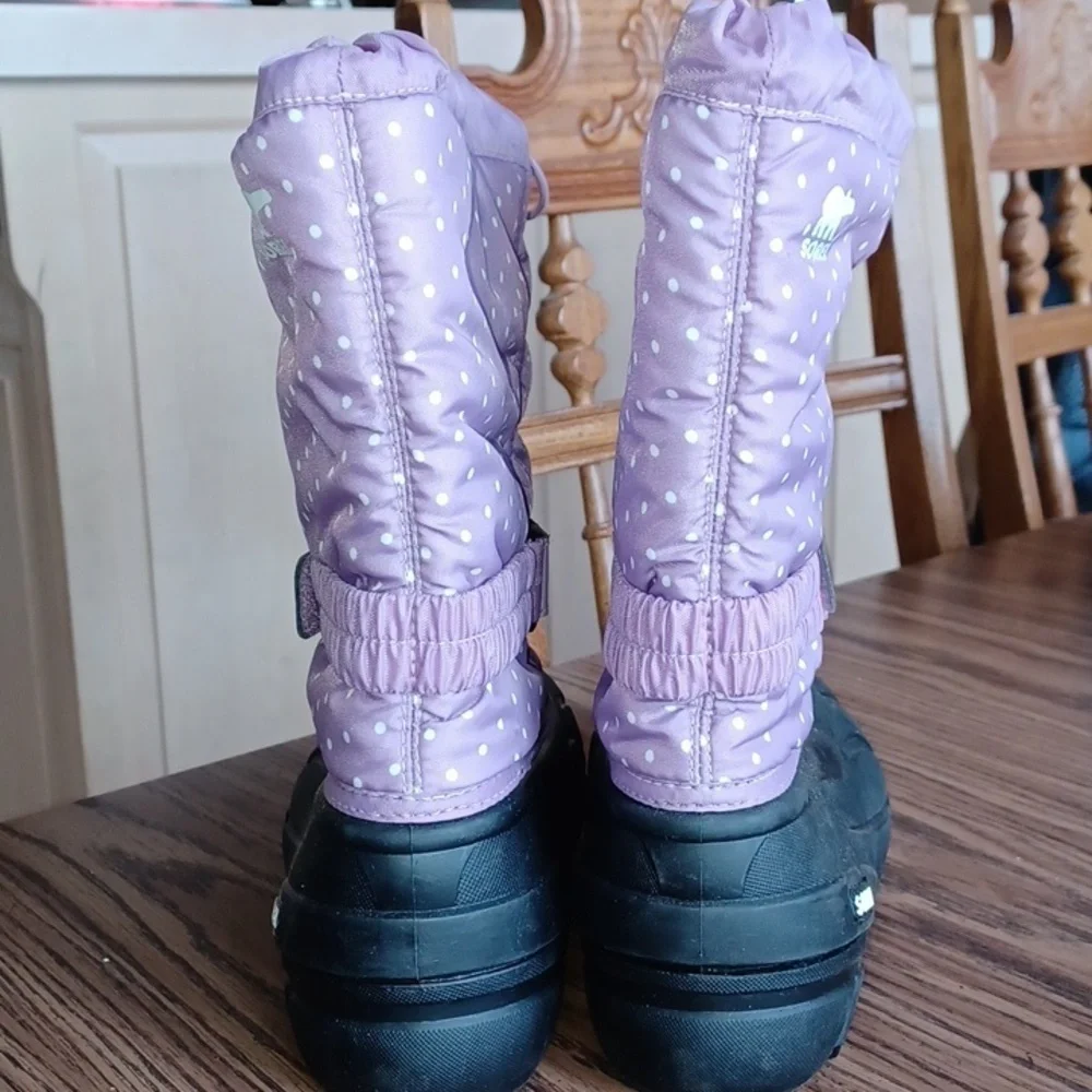 Sorel Winter Boots, Purple Polka Dot Pattern
